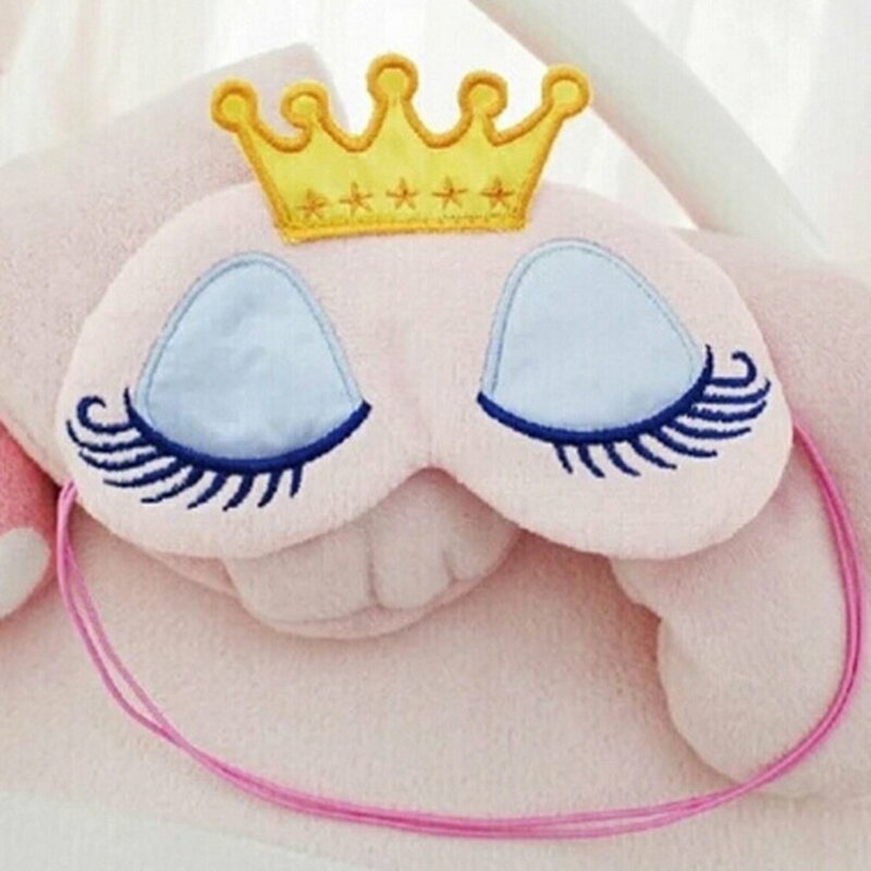 Cute Princess Wind Sleeping Beauty Sleeping Eye Mask Warm Crown Long Eyelash Super Cute Cartoon Shading Eye