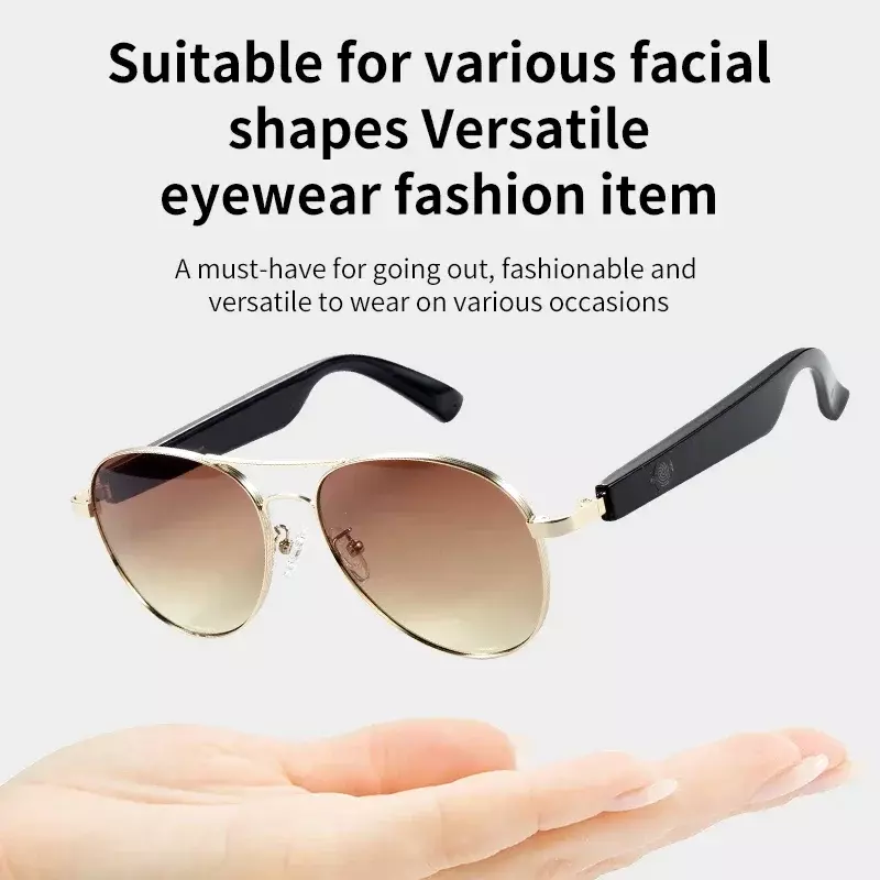 NEW Women Smart Glasses Bluetooth Audio Sunglasses AI Intelligent Wireless Bluetooth Headphones UV400 Protection With Microphone