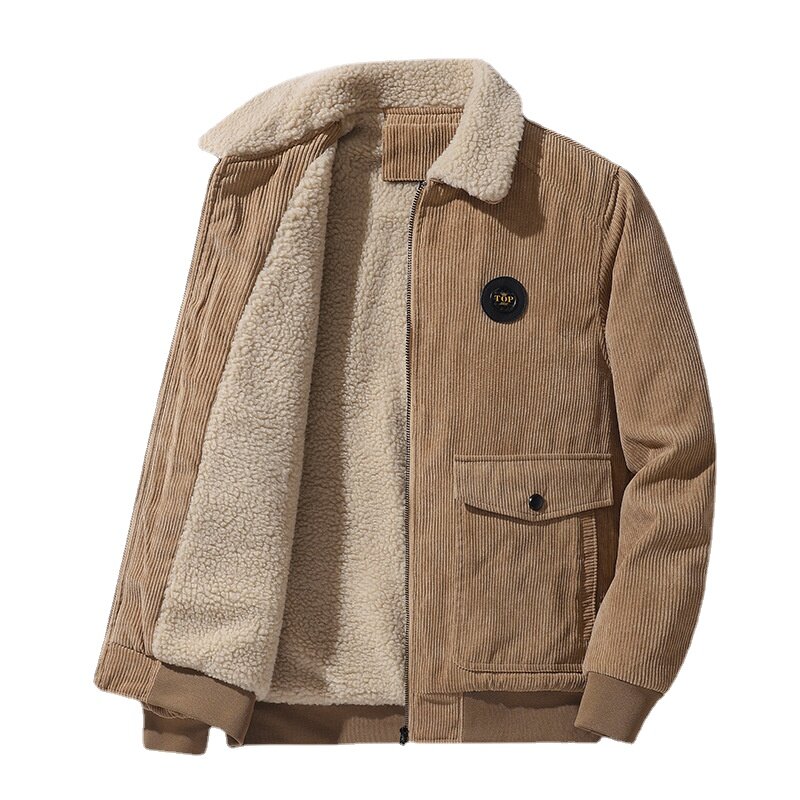 Куртка мужская короткая Вельветовая, утепленная теплая парка, повседневный пуховик с флисовой подкладкой, размеры 5XL, на зиму