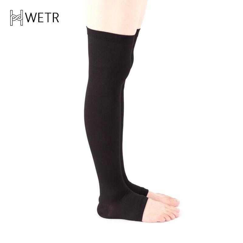 Open teen knie-hoge medische compressie kousen spataderen kous compressie brace wrap vormgeven voor vrouwen mannen 18-21mm