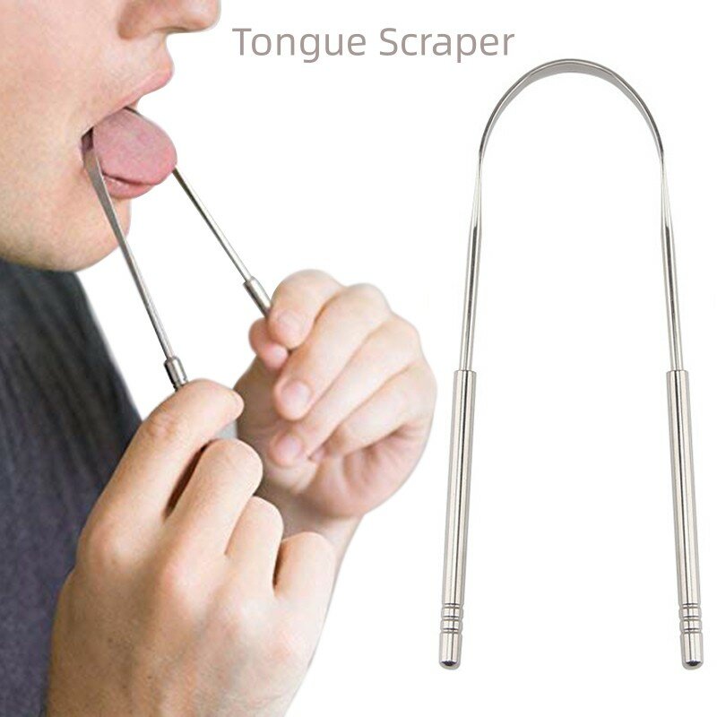 스테인레스 스틸 혀 스크레이퍼, 구취 제거용 궁극의 구강 관리 도구, 1 개