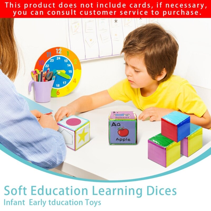 Dés avec poche transparente, grands dés pour enseignant, Cubes d'apprentissage poche, jeu bricolage, livraison directe