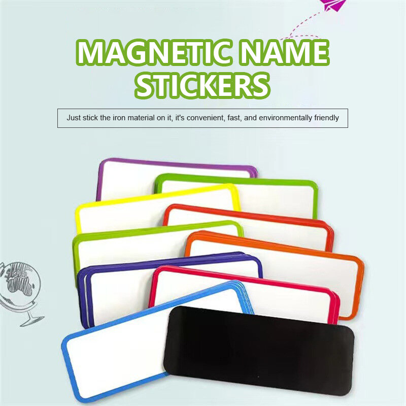 10 Stück Tag Board lösch bare Etiketten Wisch markierungen beschreibbare Magnete trocken abwisch bare Arbeit Kühlschrank Nachricht Whiteboard Magnet aufkleber