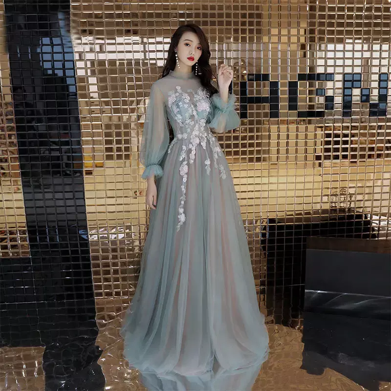 Zielony bez pleców, długa bankiet pokaz sceniczny sukienka Tank Top Chinos orientalna suknia wieczorowa klasyczna sukienka imprezowa XS-XXXXL