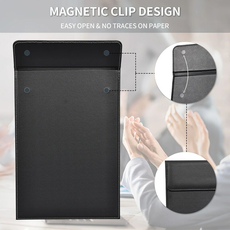 Office Supplies Clipboard Tablet With Magnetic Clip PU Leather Writing Pad File Folder a4 Document Holder