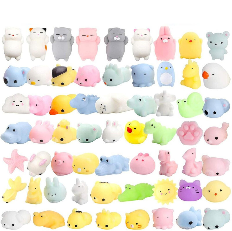 60-1 pz Kawaii Squishies Mochi Anima Squishy giocattoli per bambini Antistress palla spremere bomboniere giocattoli Antistress per il compleanno