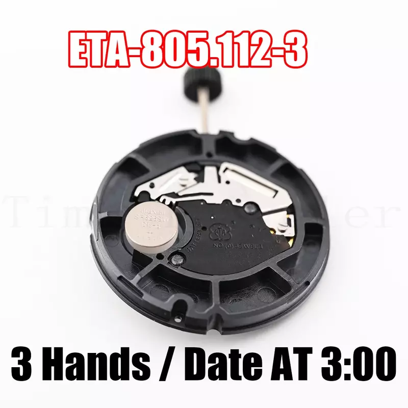 805.112 Movement ETA 805.112-3 Quartz Movement Date At 3:00 3 Hands Overall Height 4.9mm