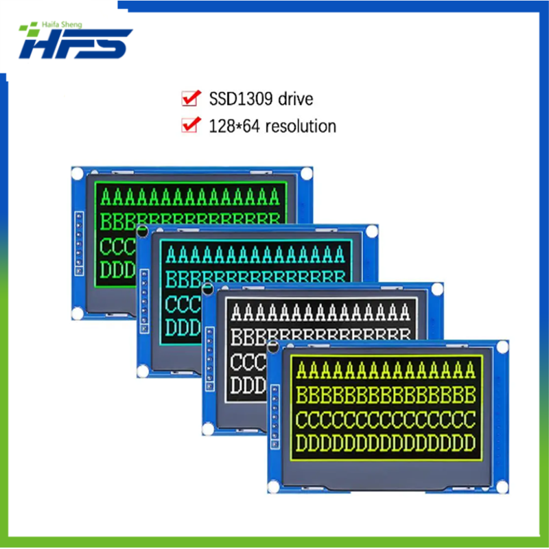 2.4 "2.42 inci 128x64 modul Tampilan LCD OLED SSD1309 12864 7 Pin SPI/IIC antarmuka seri I2C untuk Arduino UNO R3 C51