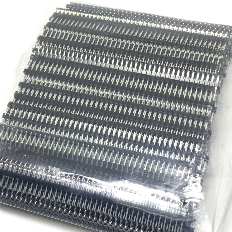 Faixa de conector macho de linha única para arduino, cabeçalho quebrável, preto, 40 pinos, 1x40, 2,54, 10pcs