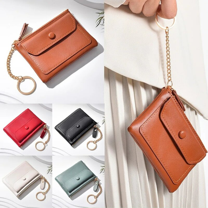 Einfarbige Geldbörse langlebige große Kapazität minimalist ischen Reiß verschluss Brieftasche Pu Leder Reiß verschluss Aufbewahrung tasche Frauen