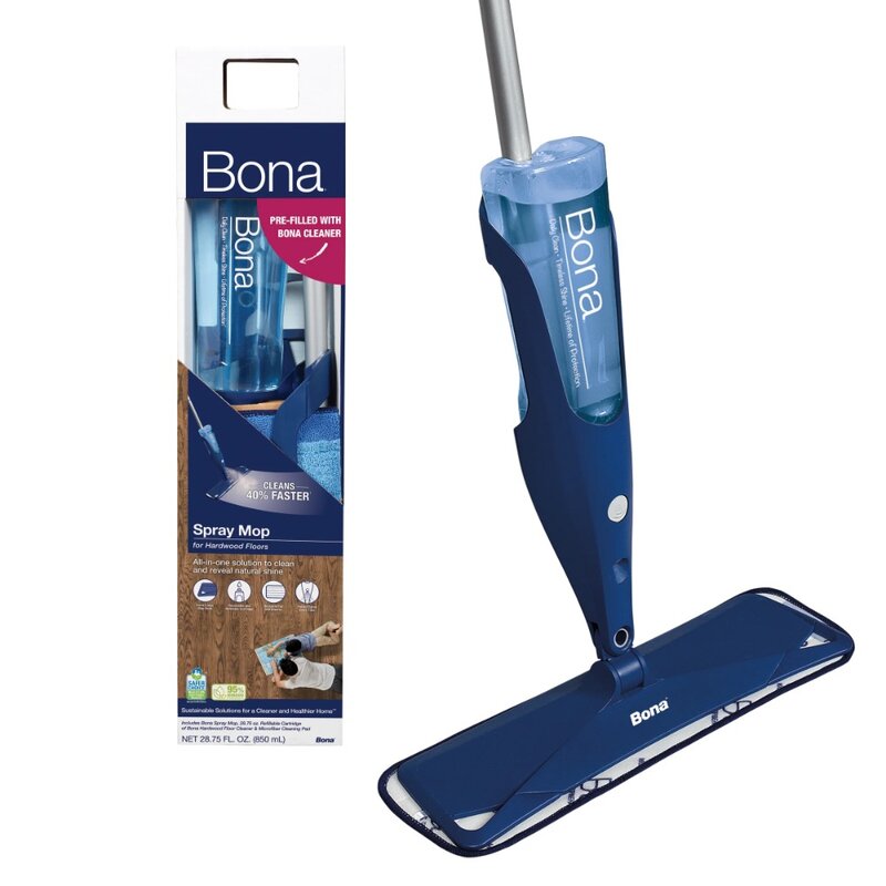 Spray Mop for Hardwood Floors, with Refillable Cartridge & Washable Microfiber Pad