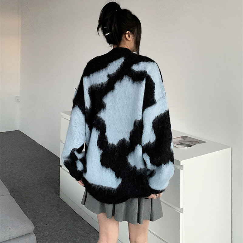 Fashion Streetwear Sweter Mewah Cetak Wanita Musim Gugur Musim Dingin Baru Industri Berat Tebal Lengan Panjang Sweater Tren