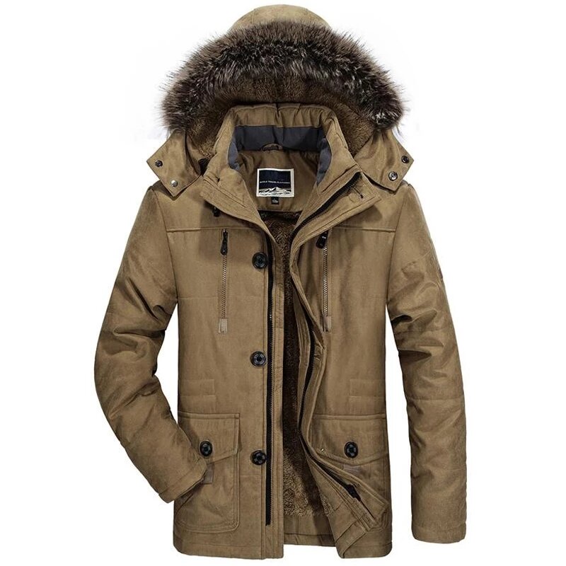 7XL мужская зимняя куртка с меховым воротником и капюшоном, новинка 2022, модная Мужская ветрозащитная парка, зимняя куртка