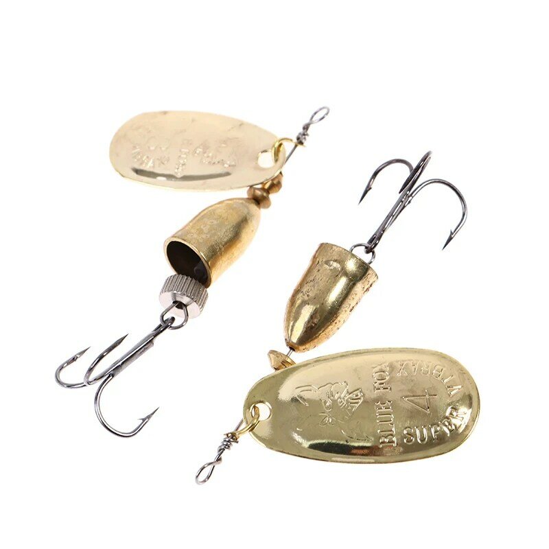 Blade Rotating Spinner Metal Lure Brass Artificial Spoon Bait Fishing Tackle