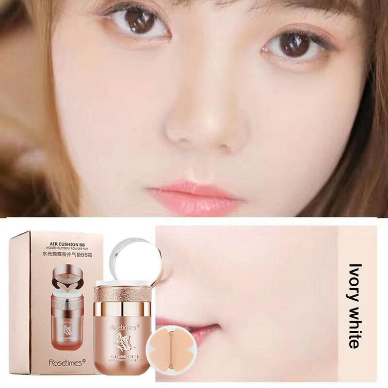 Air Cushion BB Cream Butterfly Powder Puff Moisturizing Waterproof Concealer Oil-control Foundation Whitening Makeup Cosmet N3D3