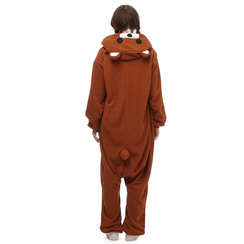 Kigurumi Beruang Lucu untuk Dewasa Kostum Cosplay Onesies Anime Piyama Seluruh Tubuh Pakaian Tidur Jumpsuit Pesta Natal