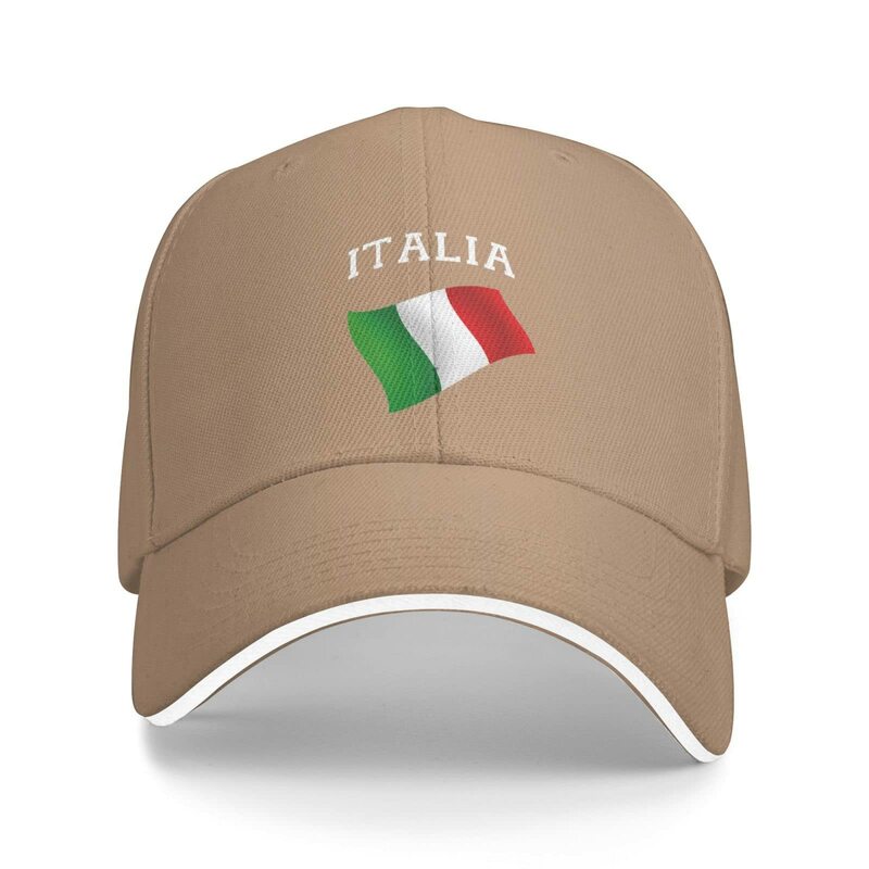 Topi bisbol yang dapat disesuaikan topi Sandwich bendera Italia Italia topi cocok untuk pria dan wanita topi ayah alami