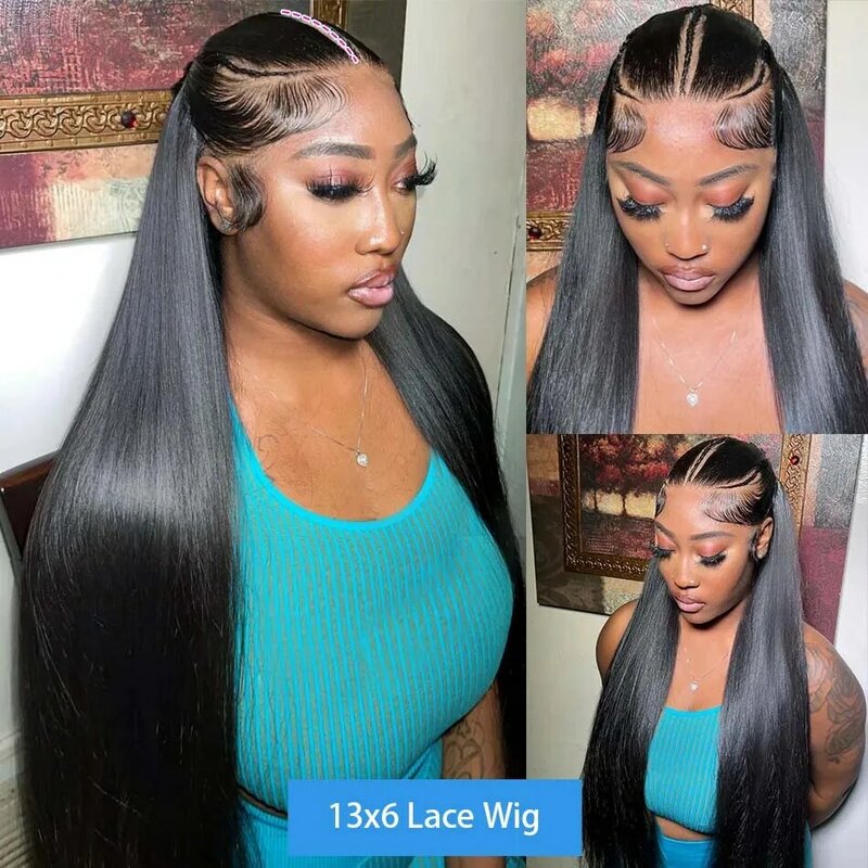 Straight 30 inch Lace Front Wig Human Hair 13x6 Transparent Lace Wig Brazilian Remy Pre Plucked 13x4 Lace Frontal Wigs For Women