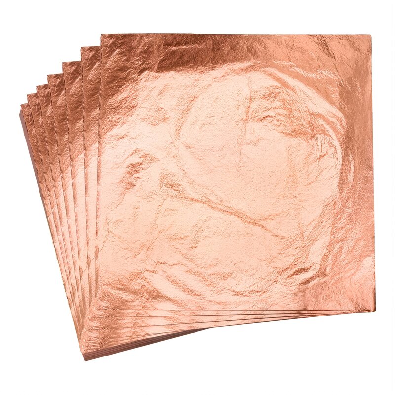 Imitation Rose Silver Gold Leaf Sheets, Gold Foil Sheets, Resin Arts Crafting Decoration, 100 Sheets, 5.5x5.5 Inch