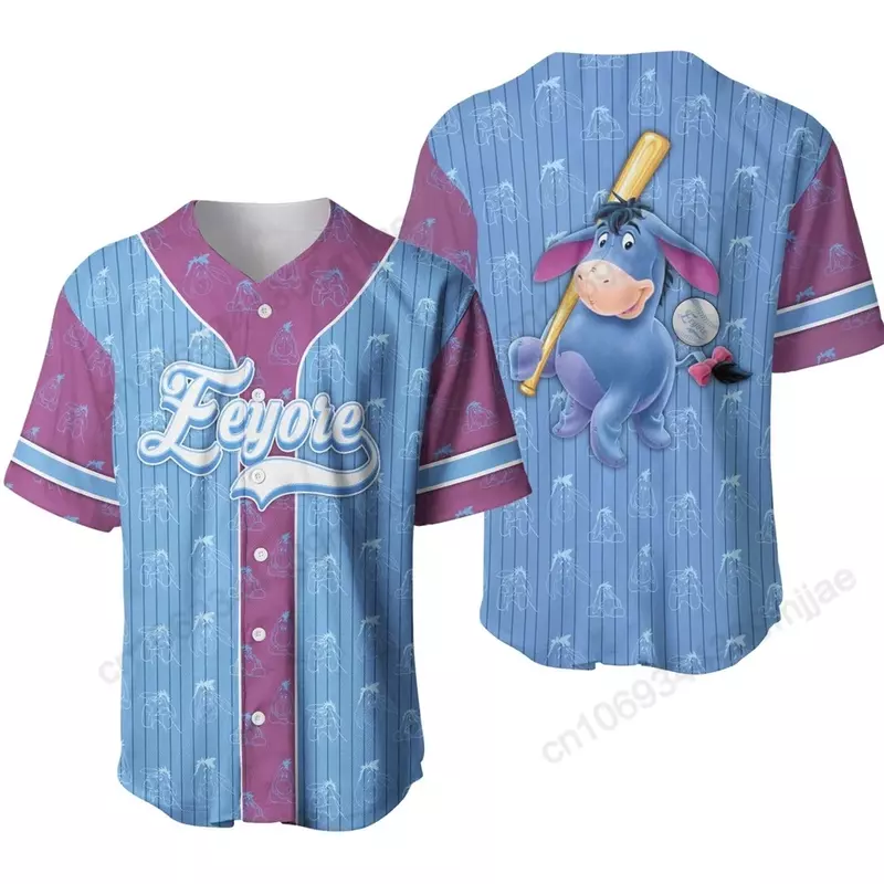 Camiseta de béisbol con mangas y botones para mujer, ropa vintage Y2k, ropa de verano Yk2, 2000s