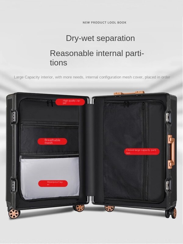 Wide pull rod high-quality suitcase girls' good-looking 2024 new men's strong and durable thickened password suitcase