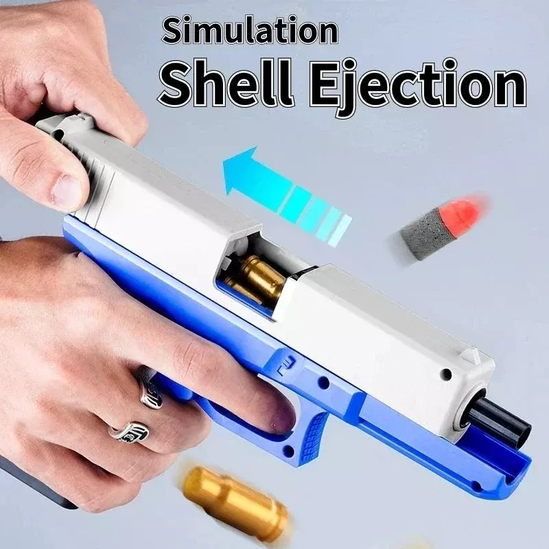 G17 Soft Bullet Toy Gun Shell Ejection Foam Darts Pistol Desert Eagle Airsoft Gun With Silencer For Kid Adult