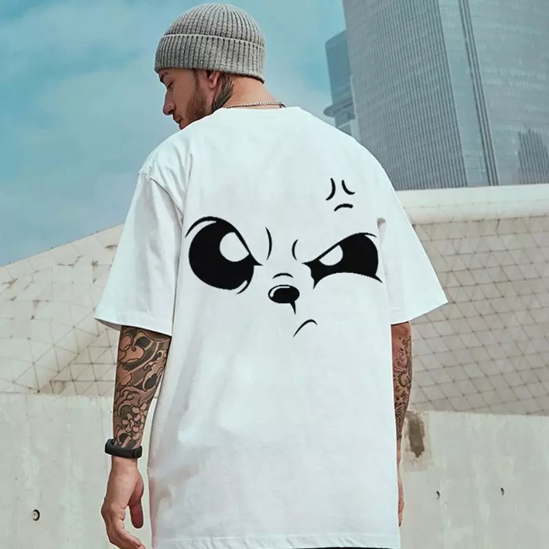 2024 neue Männer Kurzarm Hip Hop T-Shirt lässig Streetwear wütend Wink Print T-Shirt Sommer Harajuku Mode Paare T-Shirt