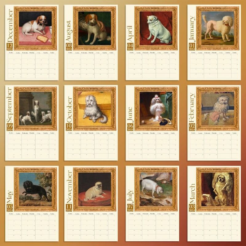 2024 средневековый телефон, Странная фотография, Забавный настенный календарь, новогодние подарки для украшения дома
