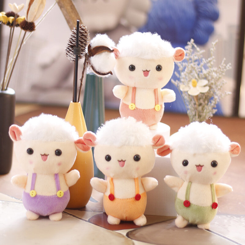 Mini Plush Sheep Pendant para Feminino, Brinquedo de cordeiro bonito, Bag Strap Keychain, Presente