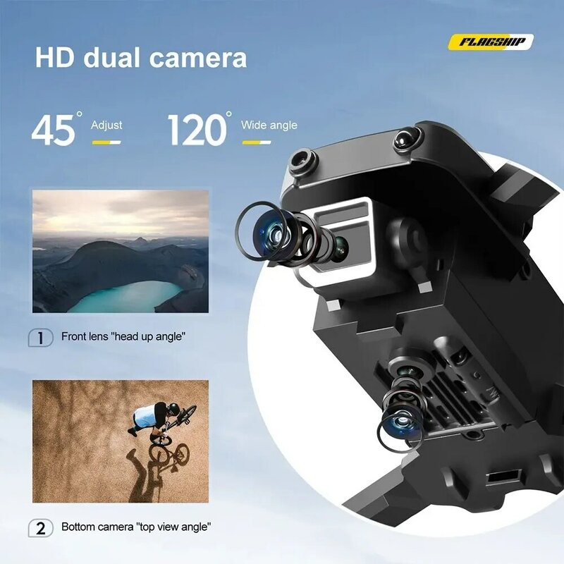 S125 Drone Mini kamera ganda HD cerdas, Quadcopter RC remote control kendali jarak jauh lemparan hambatan optik