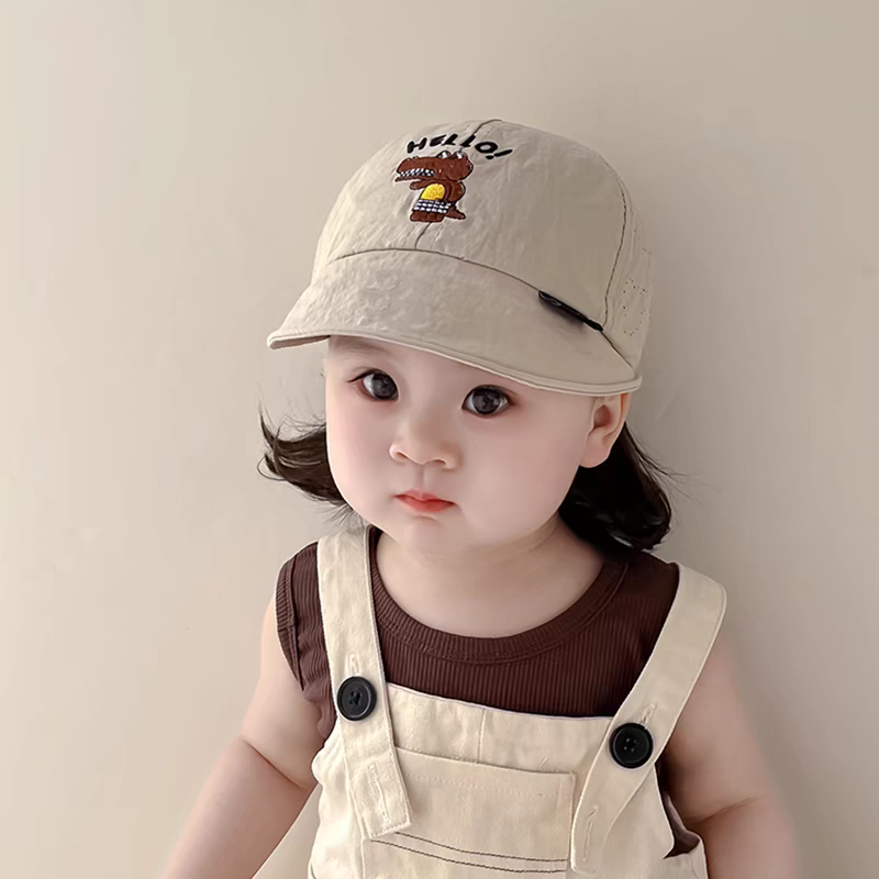 Letnie dziecko czapki baseballowe piękny wzór krokodyla kreskówka cienki oddychający szybkoschnący kapelusz przeciwsłoneczny dzieci chłopcy dziewczynki czapki plażowe