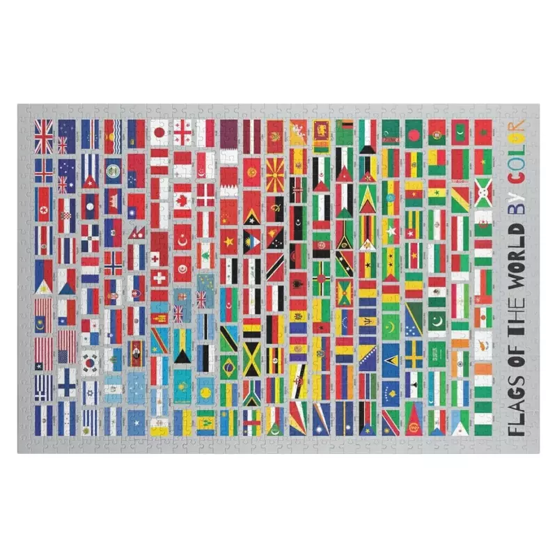 Bandeiras do mundo por quebra-cabeça colorido, brinquedo personalizado para adultos