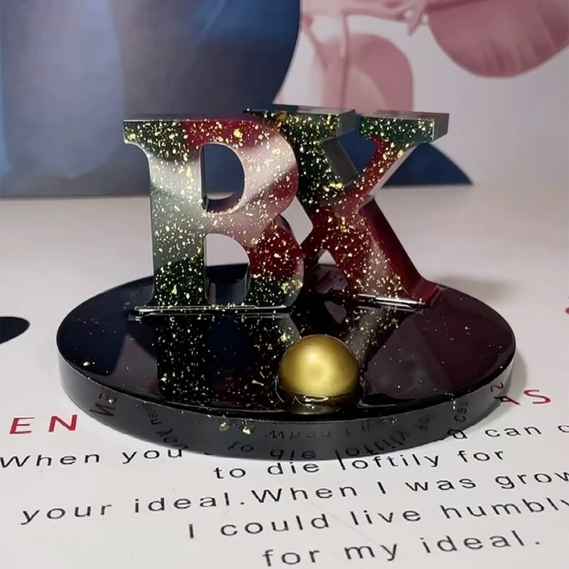 3D maiuscola stampi in Silicone alfabeto maiuscola stampo in resina epossidica UV per gioielli fai da te fare ciondolo portachiavi artigianato forniture