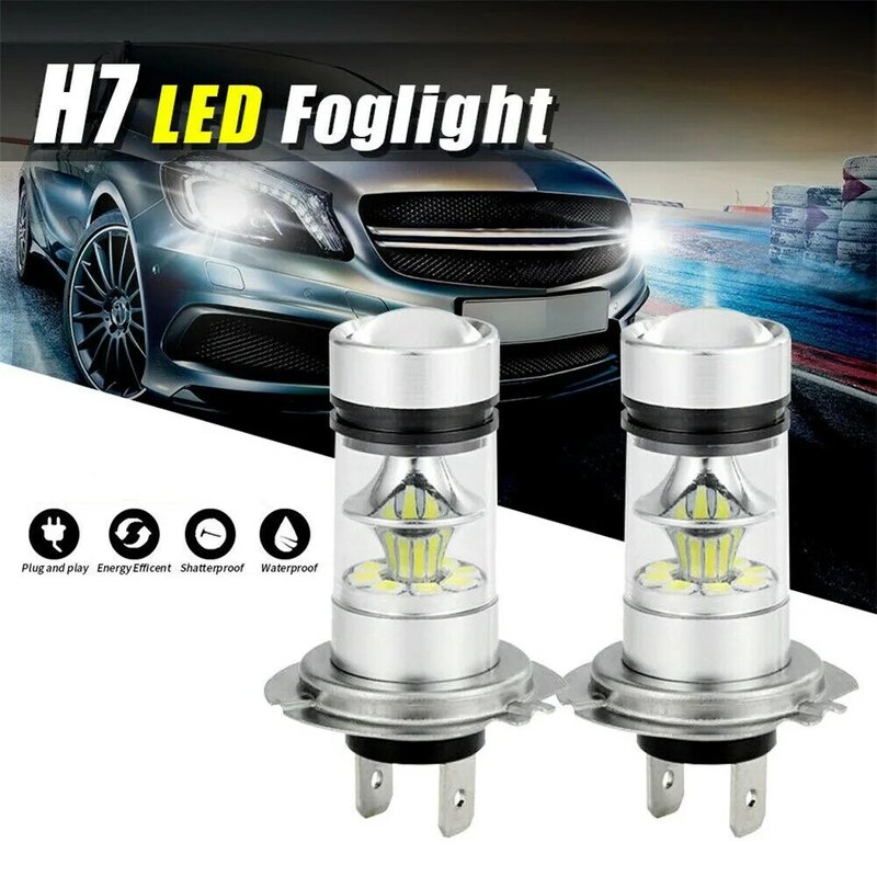Car Fog Light Headlights Bulbs Front Right Kit LED Smart Super White 1100LM 2pcs/Set 6000K Aluminum DC 12V-28V