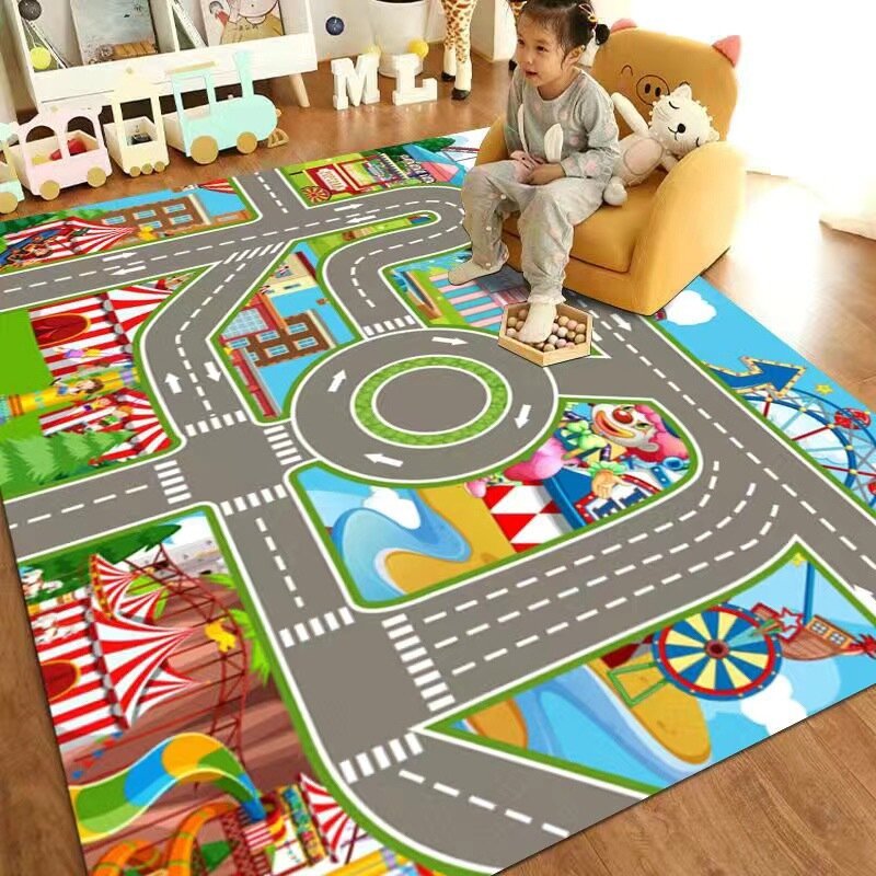 Teppich für Wohnzimmer Kinder spielen Klemm boden matte moderne Straßen verkehr Route Karte Bereich Teppich Schlafzimmer Nachttisch Sofa Tisch Fuß matte