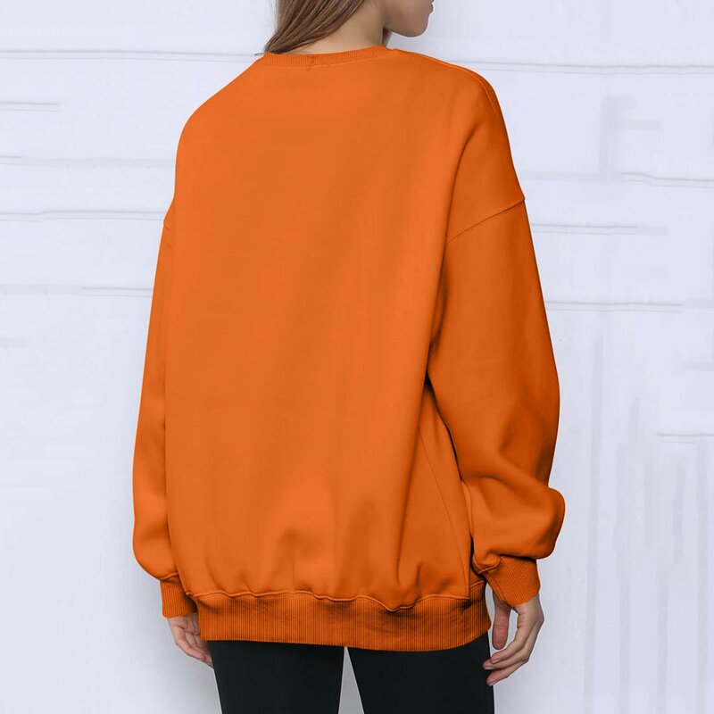 Mushroom Print Women Sweatshirts Vintage Oversized Crewneck Tops Woman Drop-Shoulder Pullovers Sweatshirts Tops Streetwear