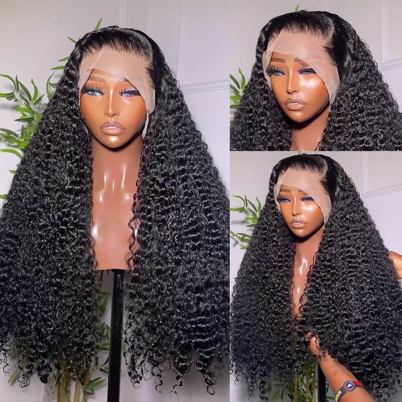 Peruca de cabelo humano encaracolado para mulheres negras, peruca frontal de onda profunda, 13x6 HD Lace, 4x4 Closure Wigs, 30 in, 32 in, Water Wave