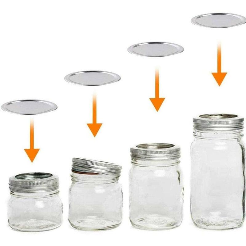 1pc Canning Lids And Bands For Regular Mouth 70mm Jar Rings Split Type Leak Proof Metal Mason Jar Glass Bottles Canning Lids