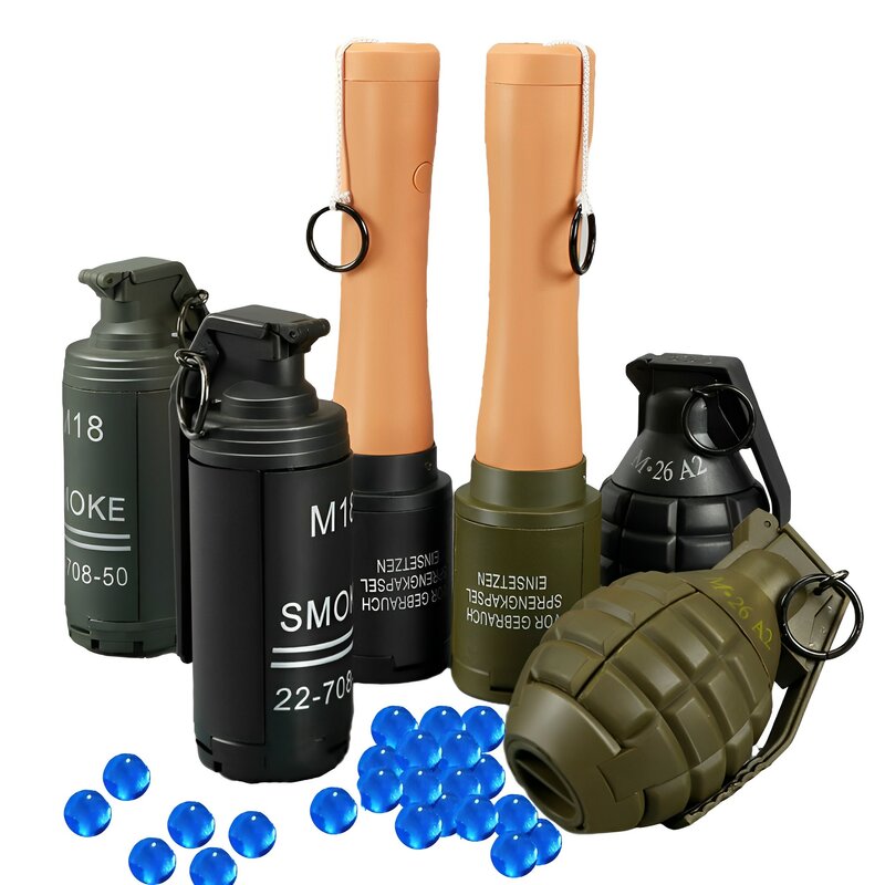 AQzxdc 2pcs Airsoft Grenade Model, Tactical Smoke Grenade Model, M67 Burst Grenade, Various Airsoft Grenade Models
