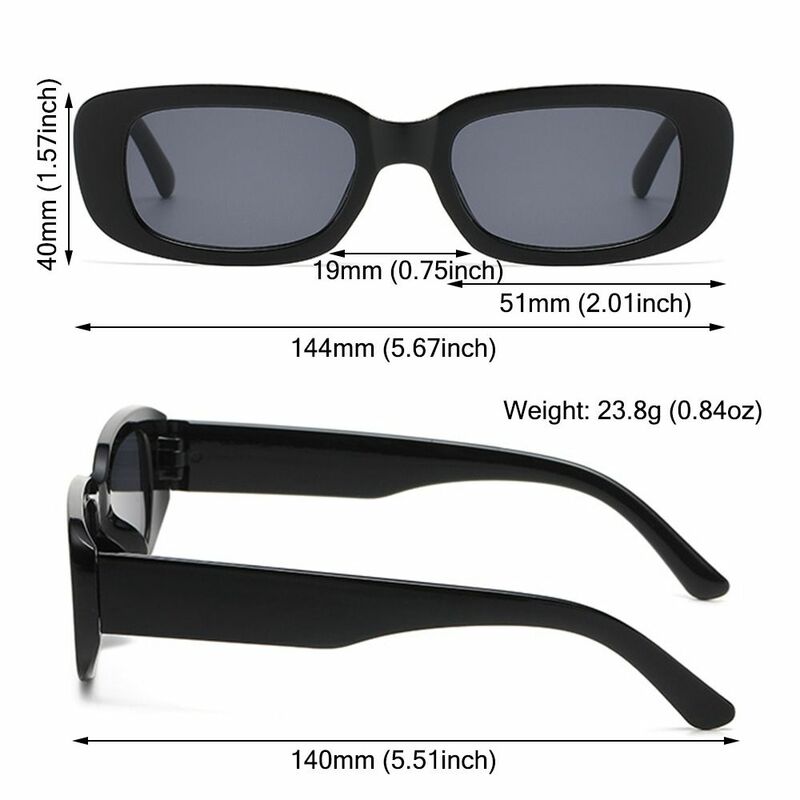Lunettes de soleil rectangulaires à monture carrée étroite pour hommes et femmes, lunettes de conduite, protection UV400, document bonbon, mode Y2K