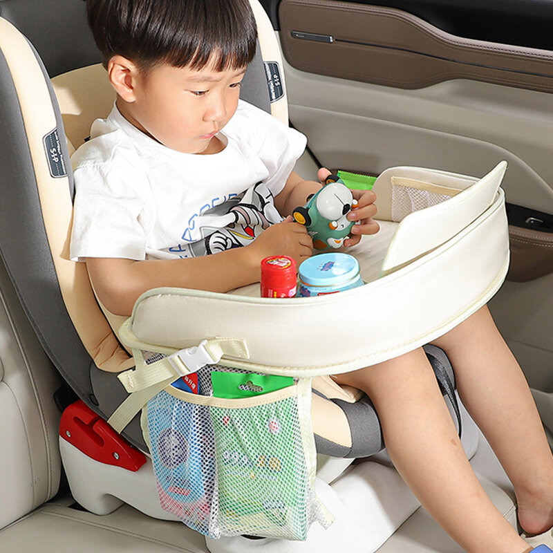 Waterproof Baby Car Seat Storage Organizer for Kids Travel Tray Bear Bunny Multifunctional Child Safety Car Seat Table Mat