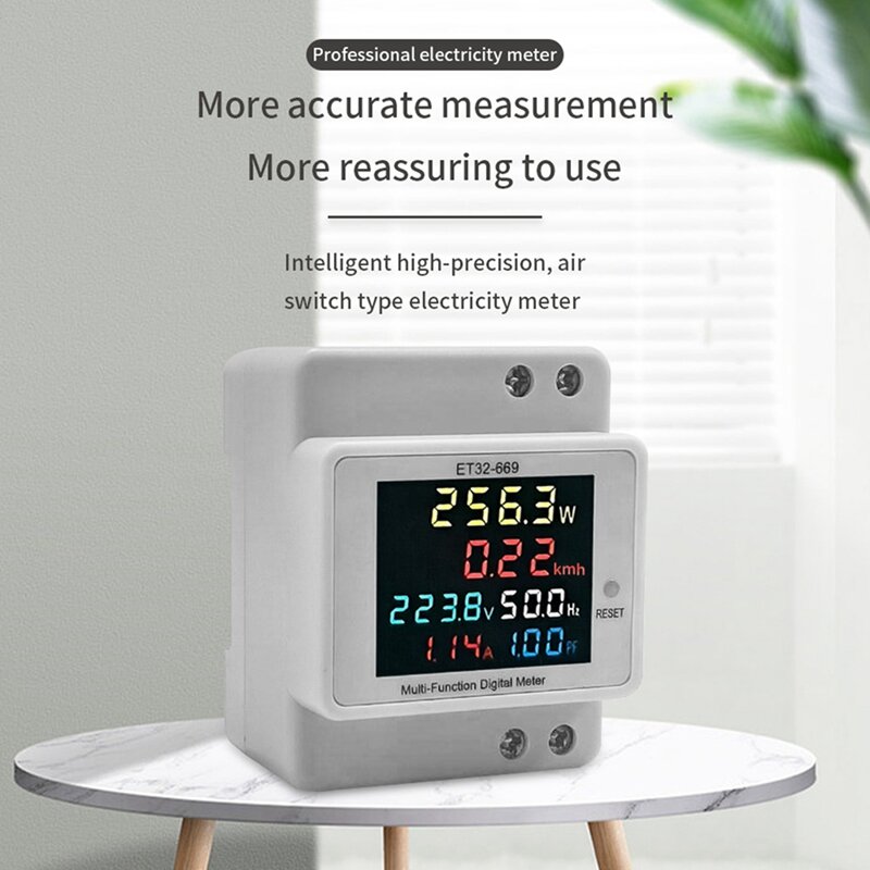 Измеритель электроэнергии, интеллектуальный ватт-час, 220 В, измеритель напряжения и силы тока, частоты, измеритель рельсового типа