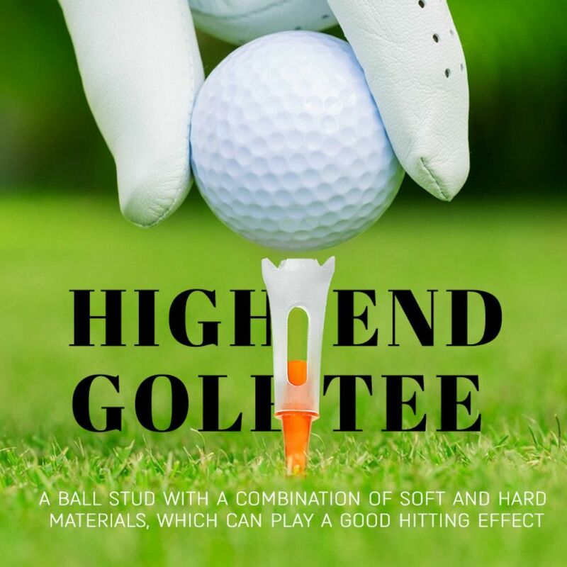 Tees de golfe de baixa resistência, suporte de bola, almofada de borracha, ferramentas multicoloridas de treinamento de golfe, 83mm, 10 peças por lote