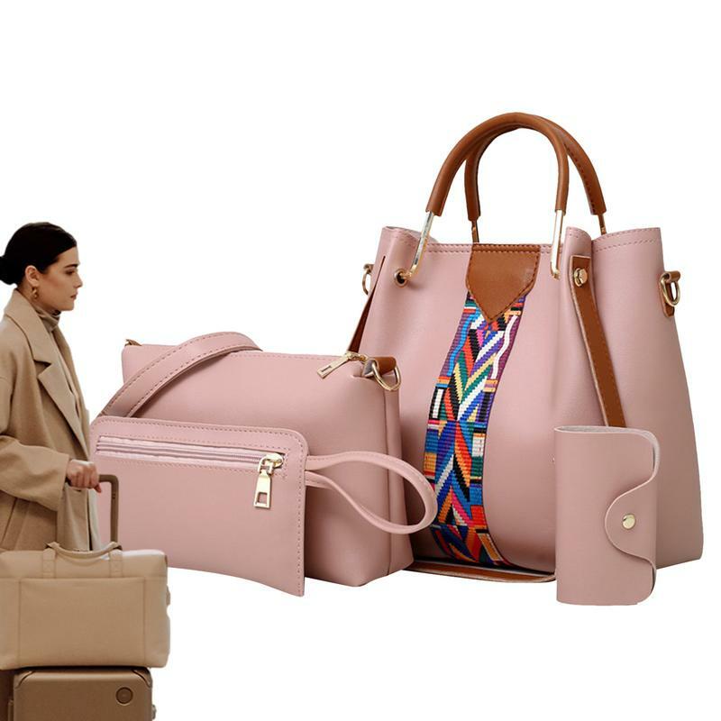 Ladies Handbag Fashion Shoulder Crossbody Bag Purse 4Pcs/set