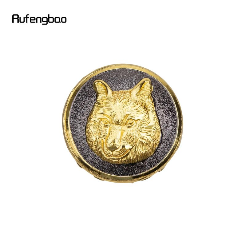 Gold Luxury Wolf Head Totem Relief Walking Stick with Hidden Plate Self Defense Fashion Cane Plate Cosplay Crosier Stick 93cm