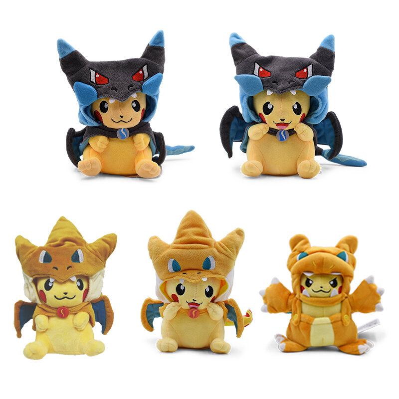 Pokémon Pikachu Cosplay Brinquedos, Charizard, Snorlax, Garchomp, Tyranitar, Hydreigon, Anime Stuffed Plush, Cartoon Dolls