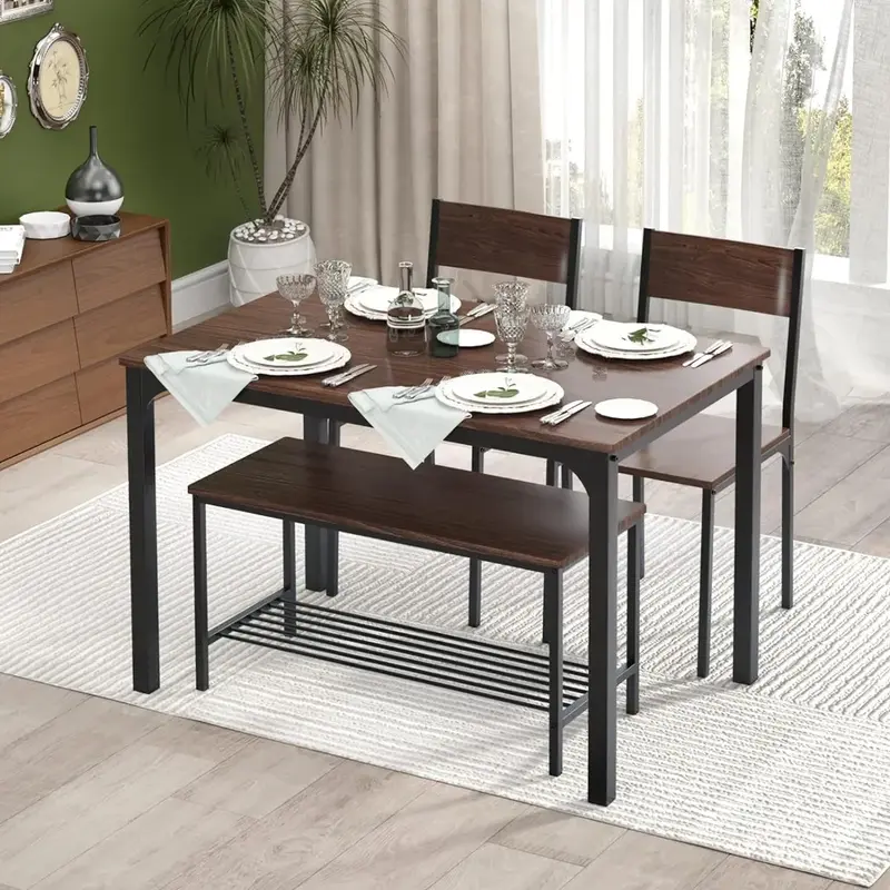 Mesa de jantar de cozinha para 4, cadeiras de mesa de cozinha Setfor 4, mesa com economia de espaço para restaurante e café, 4 PCs