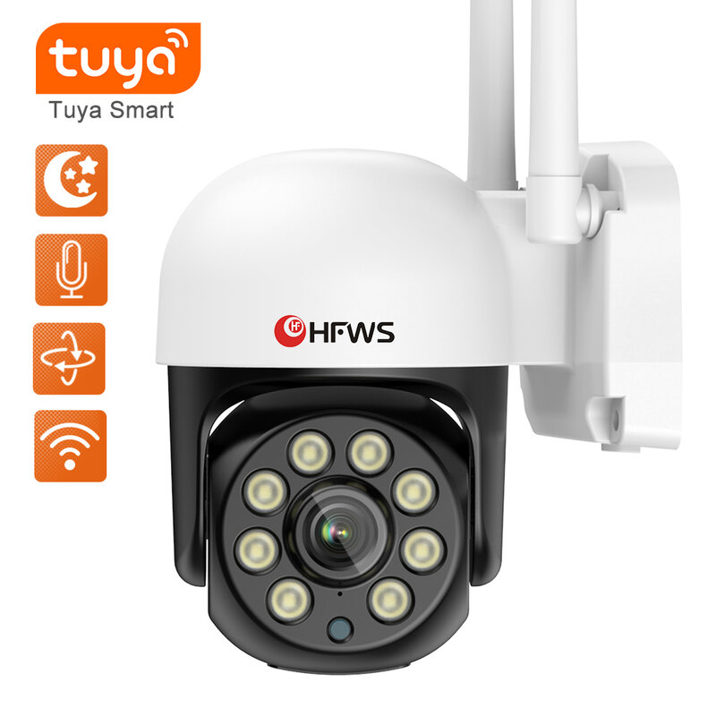 PTZ Wi-Fi Outdoor Video Surveillance Cameras, Câmera Ip Segurança para Casa, Tuya Smart Home, 3MP