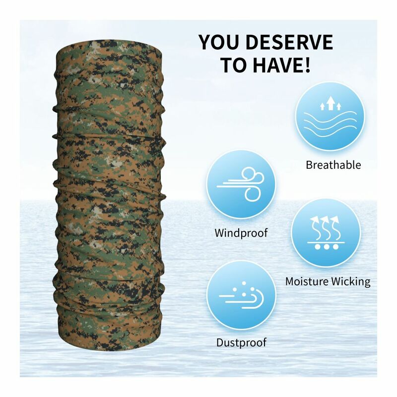 Marpat Woodland Camouflage Camo Bandana Nek Gaiter Gedrukt Militaire Bivakmutsen Gezicht Sjaal Multi-Use Hoofdband Running Unisex