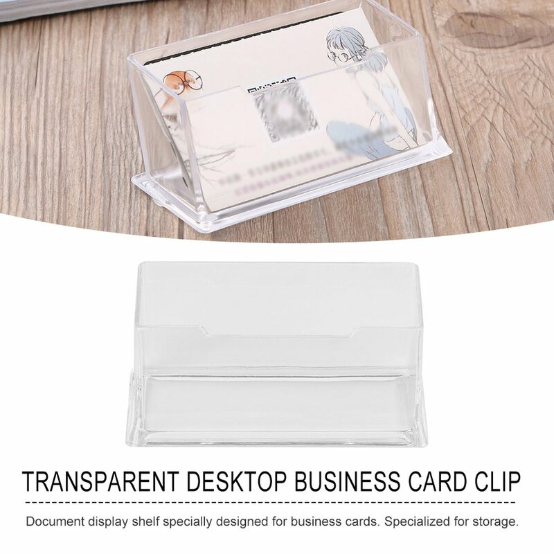 1 pçs limpar mesa prateleira caixa de armazenamento expositor acrílico plástico transparente desktop titular do cartão de visita lugar titular do cartão